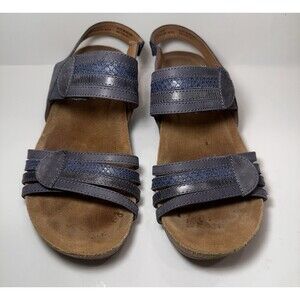 Comfortiva Gabrielle 2 Leather Comfort Sandals Women’s 9.5M Blue Cork Footbed